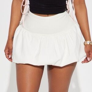 White Bubble Mini Skirt